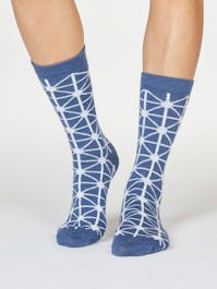 Jannie Wool Socks Blue2