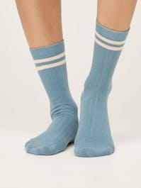 Rugby Stripe Socks Sea Blue