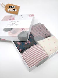 Rose Bamboo Kids Spot/Stripe Socks Gift
