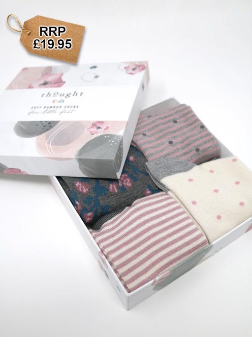 Rose Bamboo Kids Spot/Stripe Socks Gift