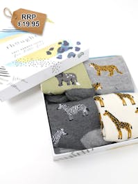 Zoological Bamboo Kids Safari Animal Socks Gift Box