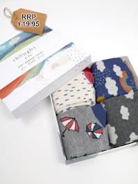 Overcast Bamboo Kids Weather Socks Gift Box