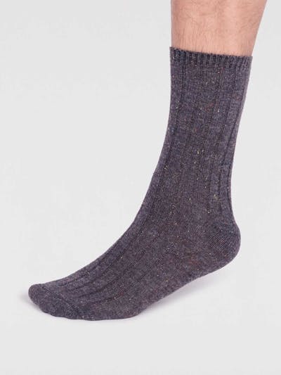 Wool Socks Navy Fleck
