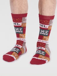 Thought Gots Caleb Christmas Slogan Socks UK 7-11