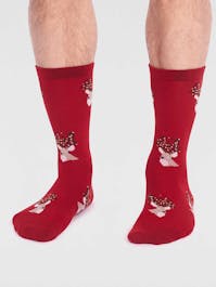 Thought Gots Celyn Christmas Stag Socks UK 7-11