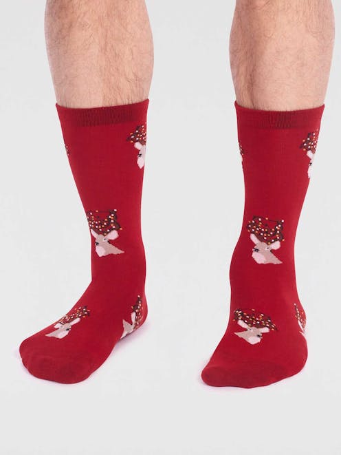 Thought Gots Celyn Christmas Stag Socks UK 7-11