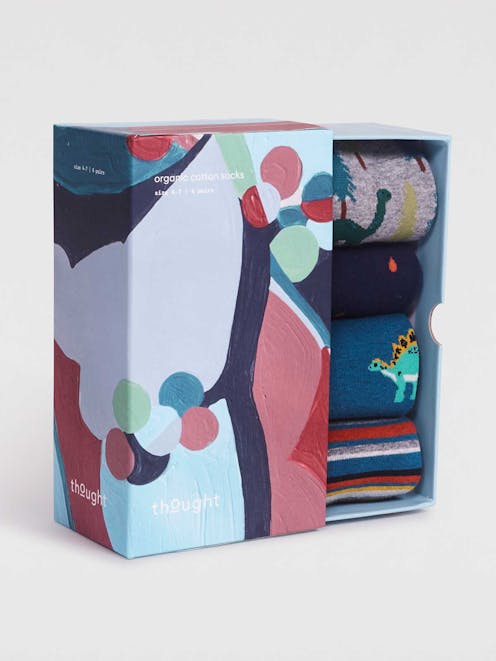 Thought Eull Bamboo Christmas Sock Box (4) UK 7-11