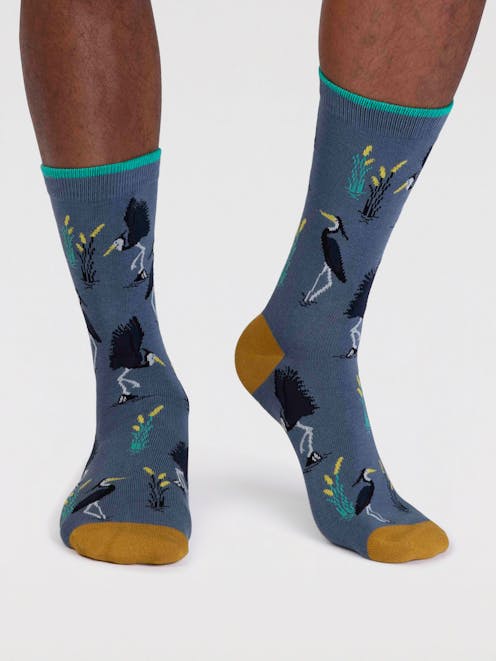 Thought Gino Bamboo Heron Bird Socks UK 7-11