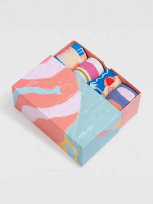 Thought Koray Bamboo Seaside Sock Box (4) UK 4-7