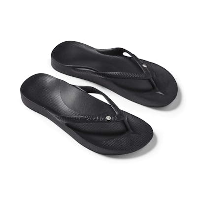 Archies Arch Support Flip Flops Black Crystal