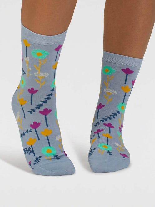 Thought Mapel Floral Bamboo Socks UK 4-7