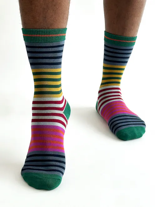 Thought Reid Stripe Bamboo Socks UK 7-11