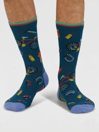 Thought Griffen Organic Cotton Bike Socks UK 7-11