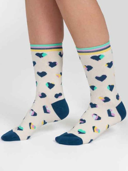 Thought Leopard Heart Bamboo Socks UK 4-7