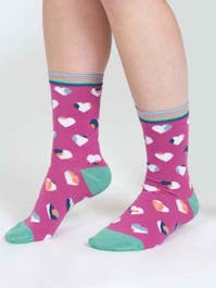 Thought Leopard Heart Bamboo Socks UK 4-7