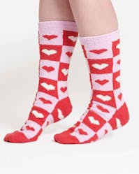 Thought Mono Heart Fluffy Socks UK 4-7