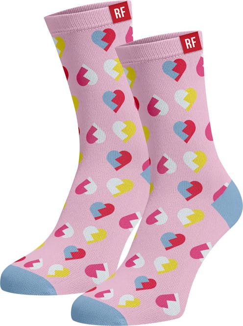 Red Fraktion Pink Socks with Hearts 4-7