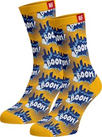 Red Fraktion Yellow Socks with Boom Pop Art 4-7