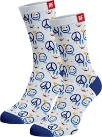 Red Fraktion White Socks with Pop Art 7-11