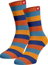 Red Fraktion Blue and Orange Striped Socks 7-11