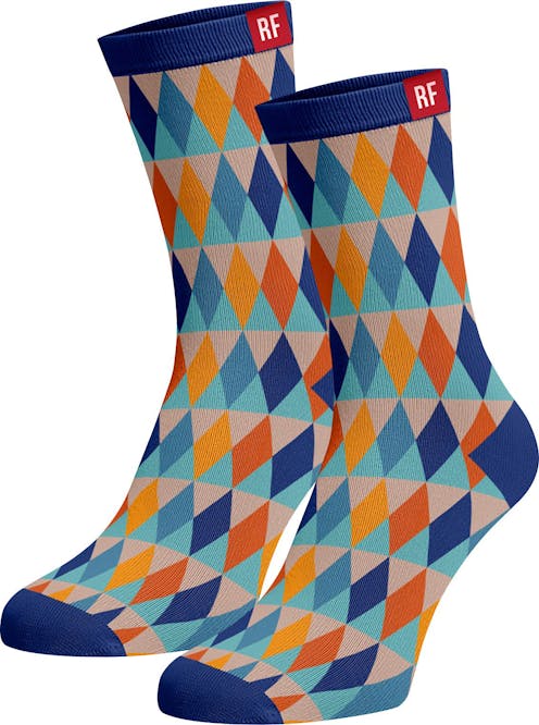 Red Fraktion Blue Socks with Romboids 7-11