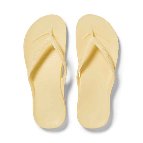 Archies Arch Support Flip Flops in Lemon