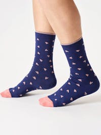 Thought Ditsy Motif Bamboo Crew Socks UK 4-7