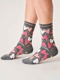 Thought Hearts and Stars Bamboo Socks UK 4-7