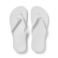 Archies Arch Support Flip Flops in White Crystal
