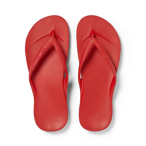 Archies Arch Support Flip Flops in Chilli Red