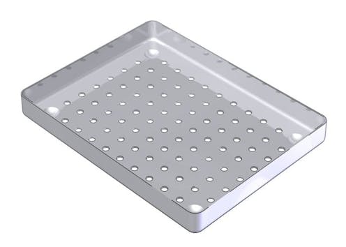 DLT Podiatry Aluminium Perforated Instrument Trays - Half Size