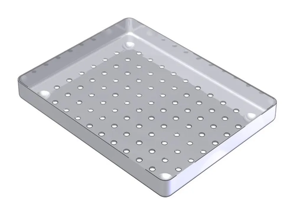 Aluminium Perforated Instrument Trays - Half